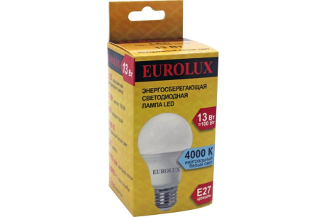 Купить Лампа светодиод. LL-E-A60-13W-230-4K-E27 груша 13Вт  нейт. Е27  Eurolux 4606059029502 фото №3