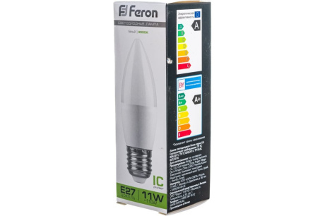 Купить Лампа светодиодная FERON LB-770 11W 230V E27 C35 свеча 4000K 935lm 37*111mm 25944 фото №7