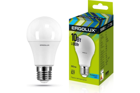 Купить Лампа светодиод. Ergolux LED 10Вт Е27 4500К 172-265В 12149 фото №1
