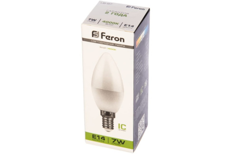 Купить Лампа светодиод. FERON LB-97  7W  свеча Е14 4000К 25476 фото №3